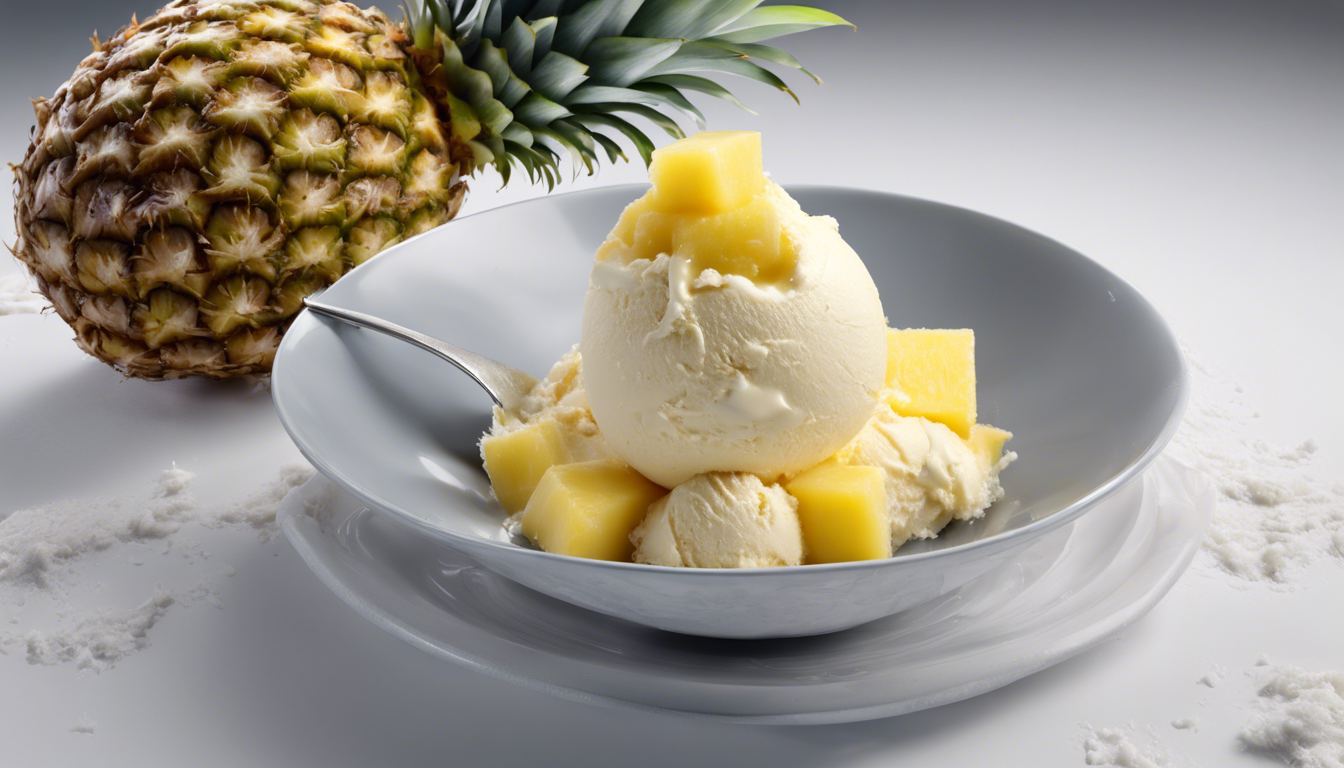 Raw Pineapple and Coconut Ice Cream