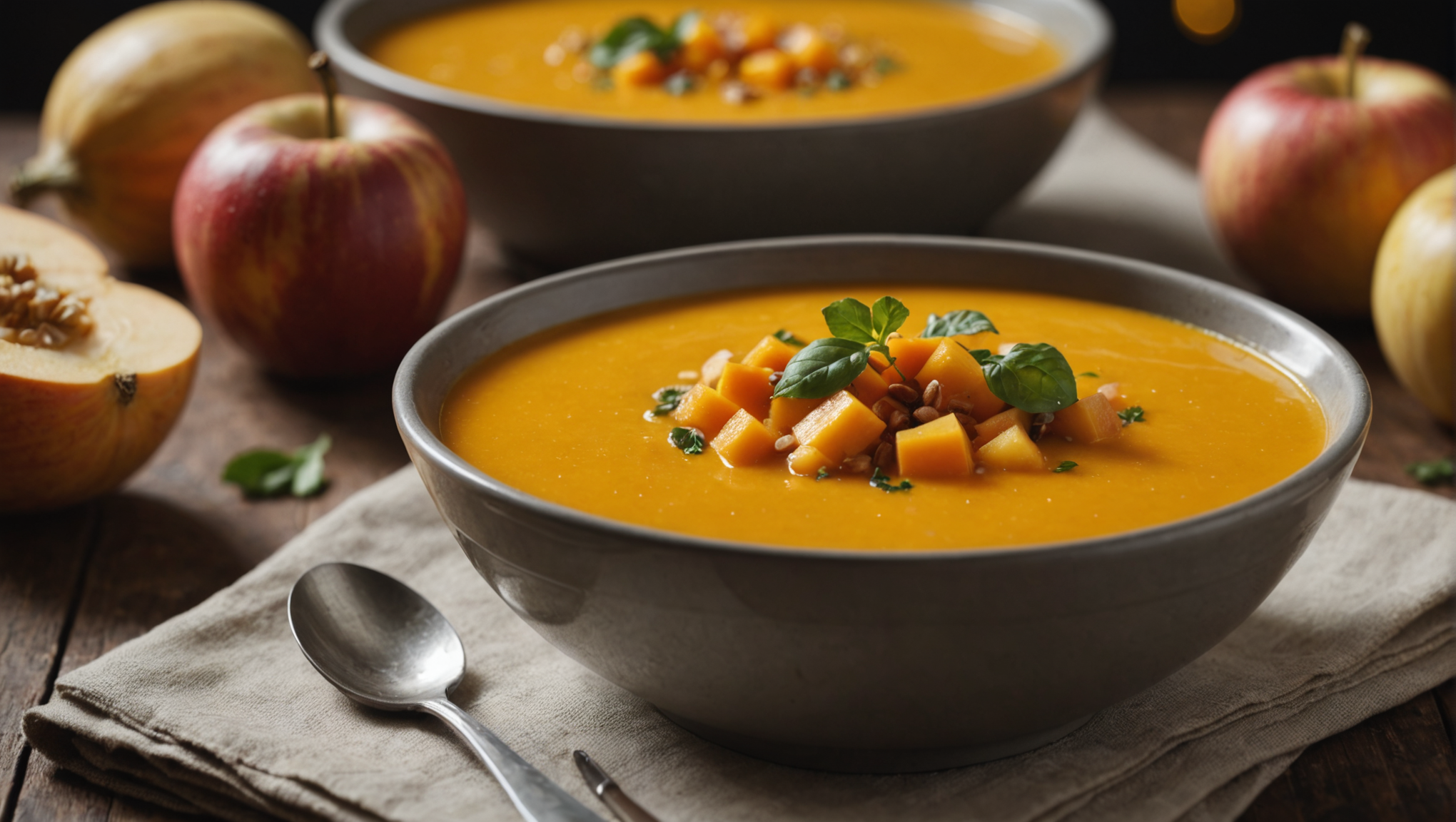 Raw Butternut Squash and Apple Soup